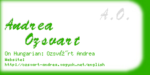 andrea ozsvart business card